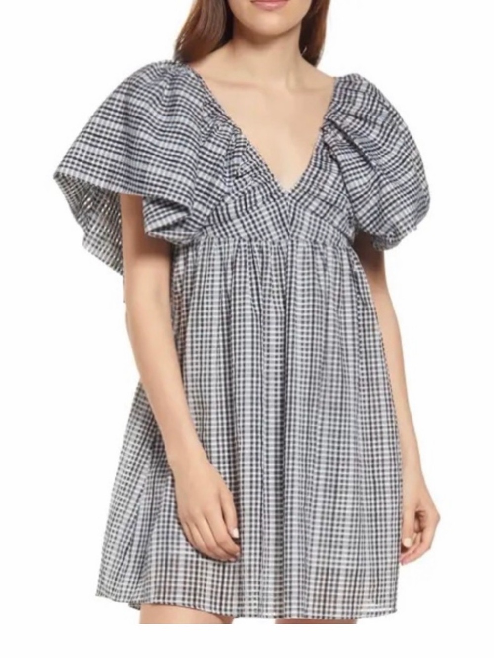Moon River Gingham Babydoll Dress Size Small
